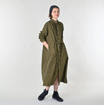 45R Damp Pintuck Shirt Dress