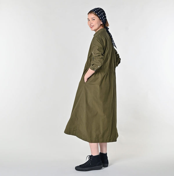 45R Damp Pintuck Shirt Dress