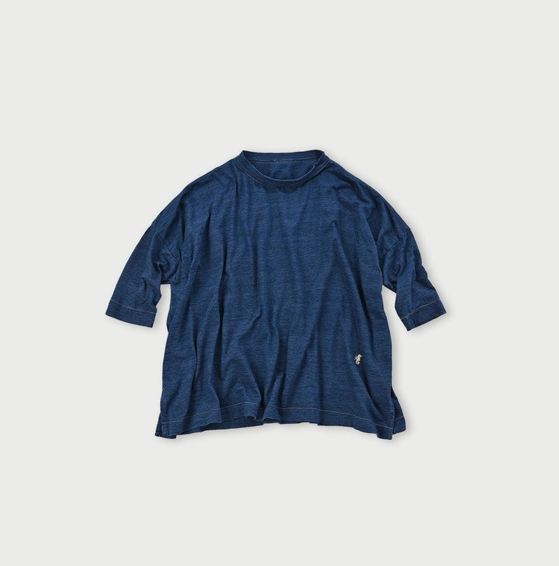 Indigo Big Slit T-shirt Distressed - 45R by 45rpm studio