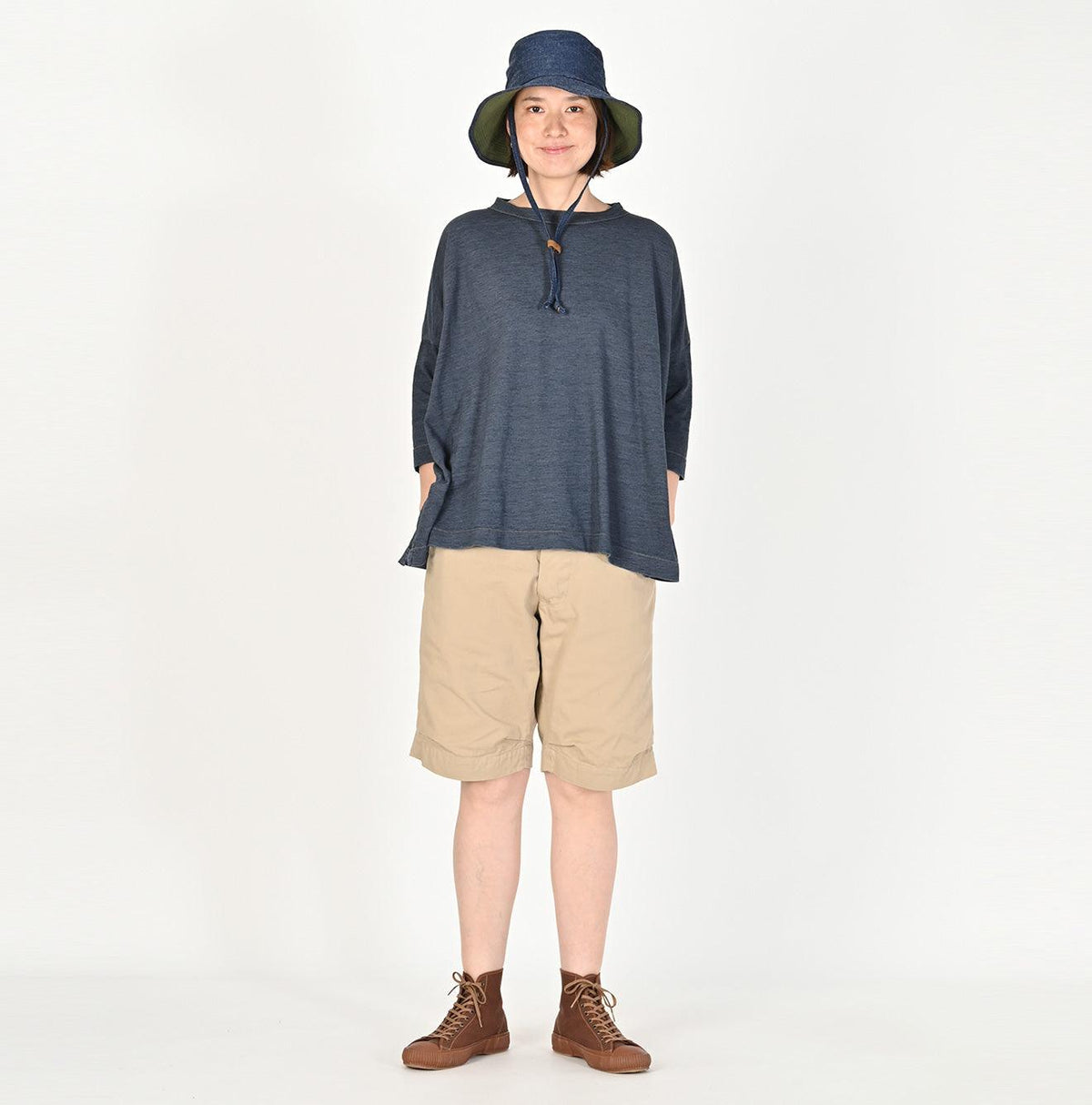 Indigo Big Slit T-shirt Distressed - 45R by 45rpm studio