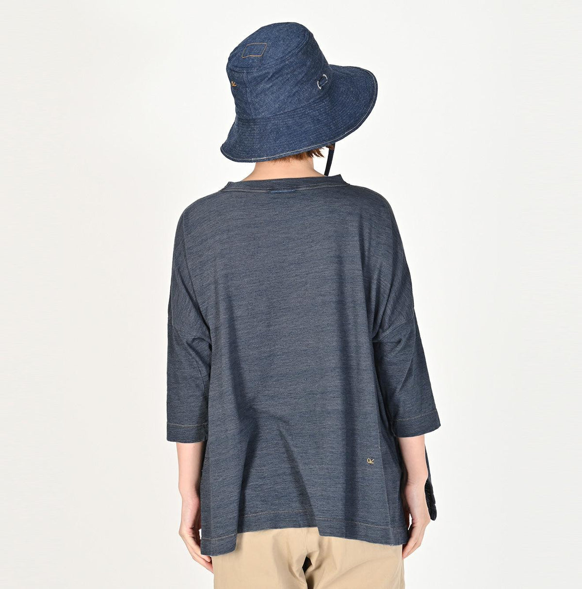 Indigo Big Slit T-shirt Distressed - 45R by 45rpm studio
