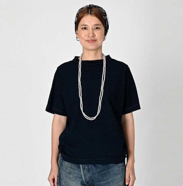 Indigo Tricolor Embroidery 908 Logo T-shirt - 45R by 45rpm studio