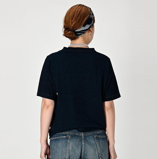 Indigo Tricolor Embroidery 908 Logo T-shirt - 45R by 45rpm studio