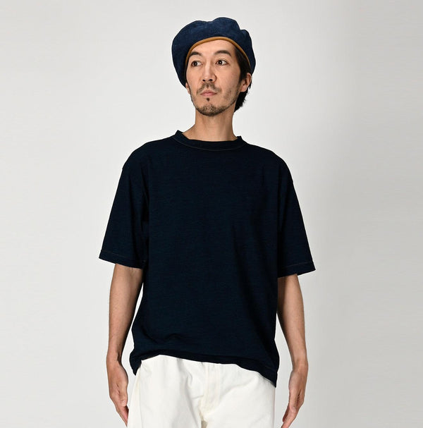 Indigo Tricolor Embroidery 908 Logo T-shirt - 45R by 45rpm studio