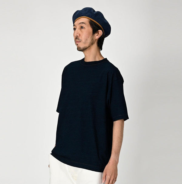 Indigo Tricolor Embroidery 908 Logo T-shirt - 45R by 45rpm studio