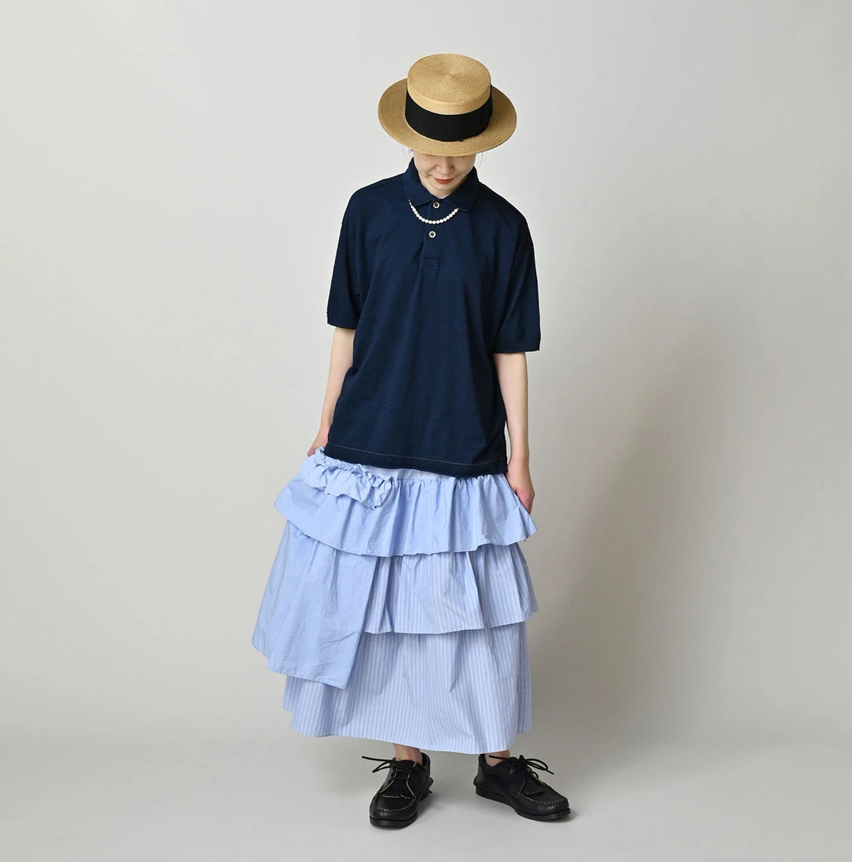 45R Indigo Supima 908 Tenjiku Polo