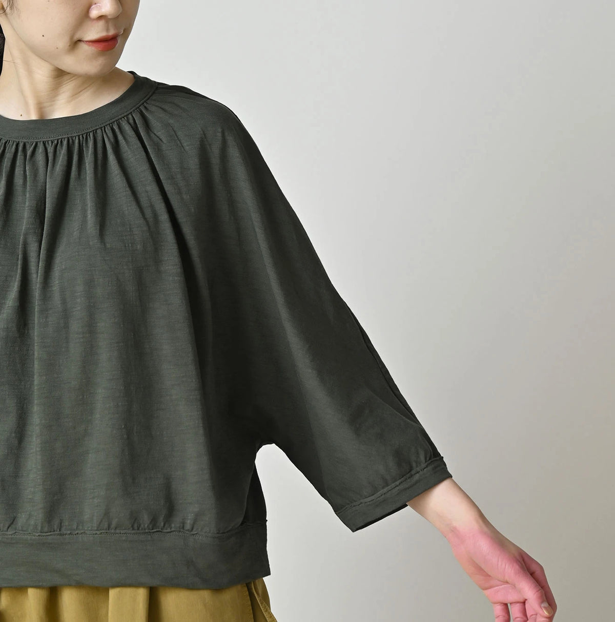 45R Supima Gathered Dolman T-shirt