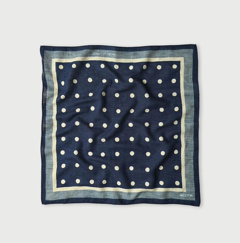 45R Indigo Polka Dot Bandana - Image 1
