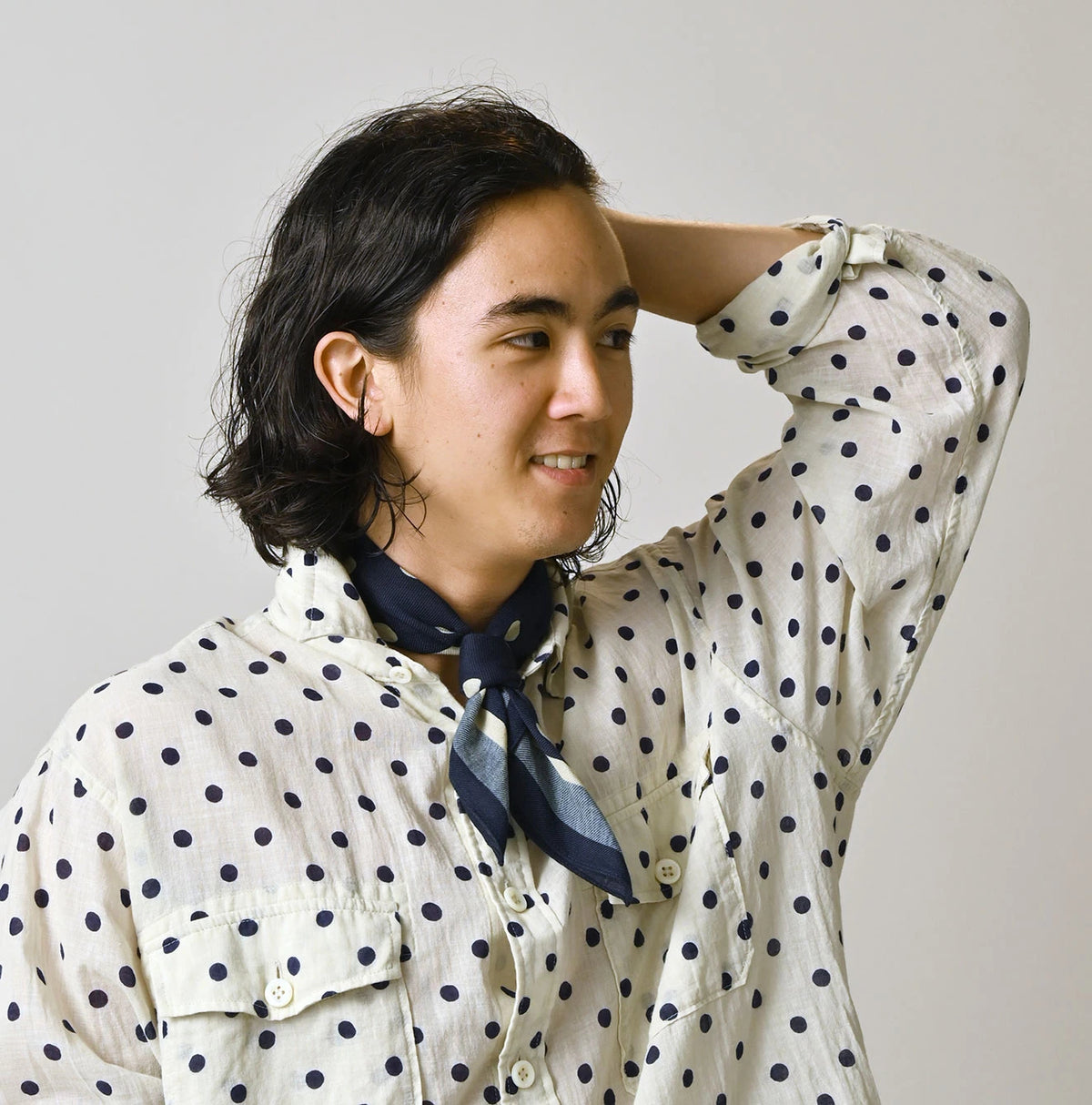 45R Indigo Polka Dot Bandana