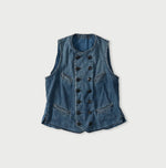 45 Petite Denim Vest Distressed