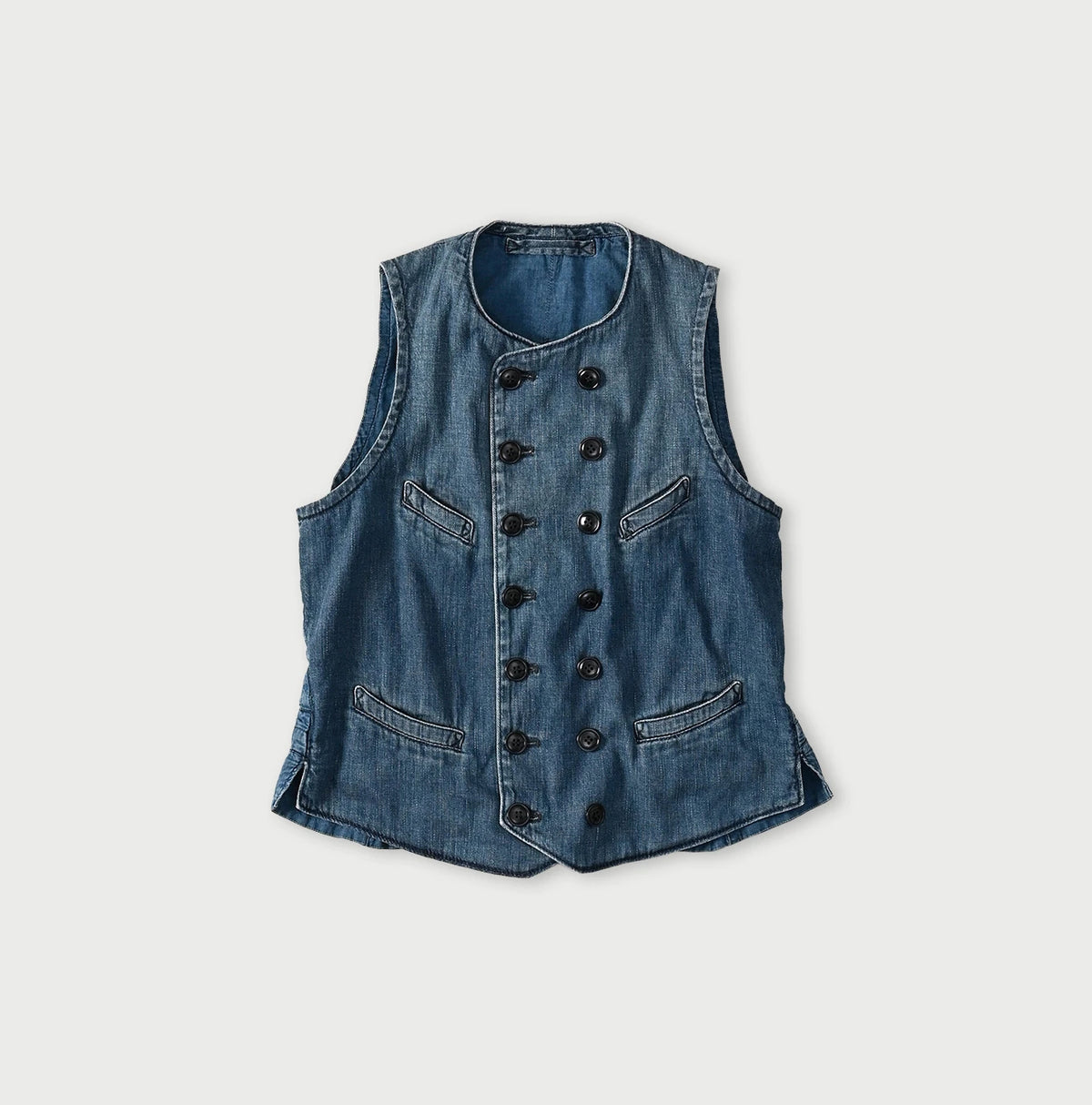 45R 45 Petite Denim Vest Distressed