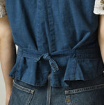 45R 45 Petite Denim Vest Distressed