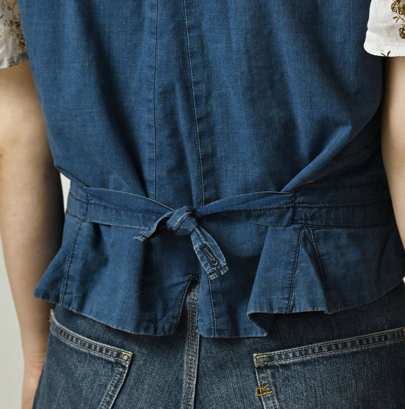 45R 45 Petite Denim Vest Distressed - Image 10