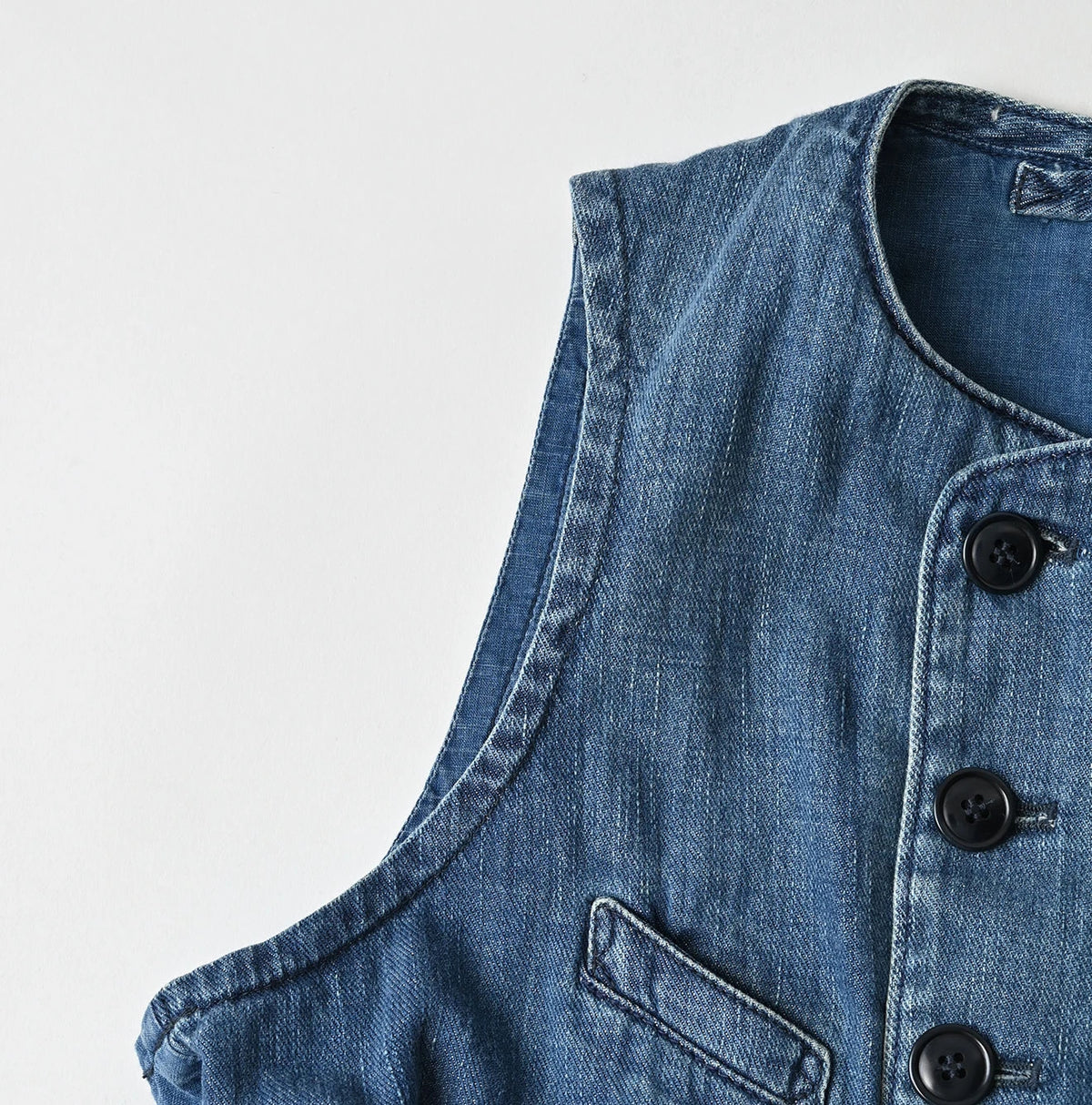 45R 45 Petite Denim Vest Distressed