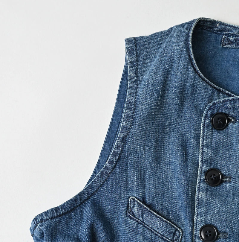 45R 45 Petite Denim Vest Distressed - Image 13