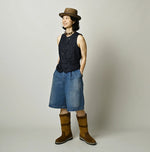 45R 45 Petite Denim Vest Nou