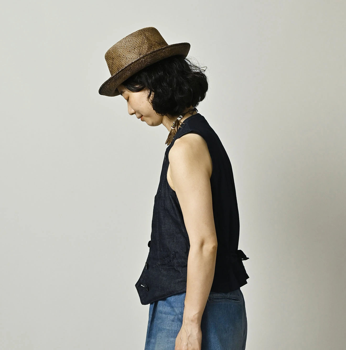 45R 45 Petite Denim Vest Nou - Image 4