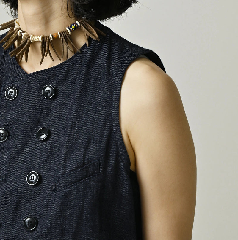 45R 45 Petite Denim Vest Nou - Image 7