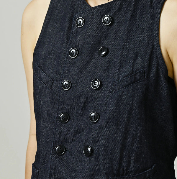45R 45 Petite Denim Vest Nou
