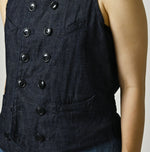 45R 45 Petite Denim Vest Nou