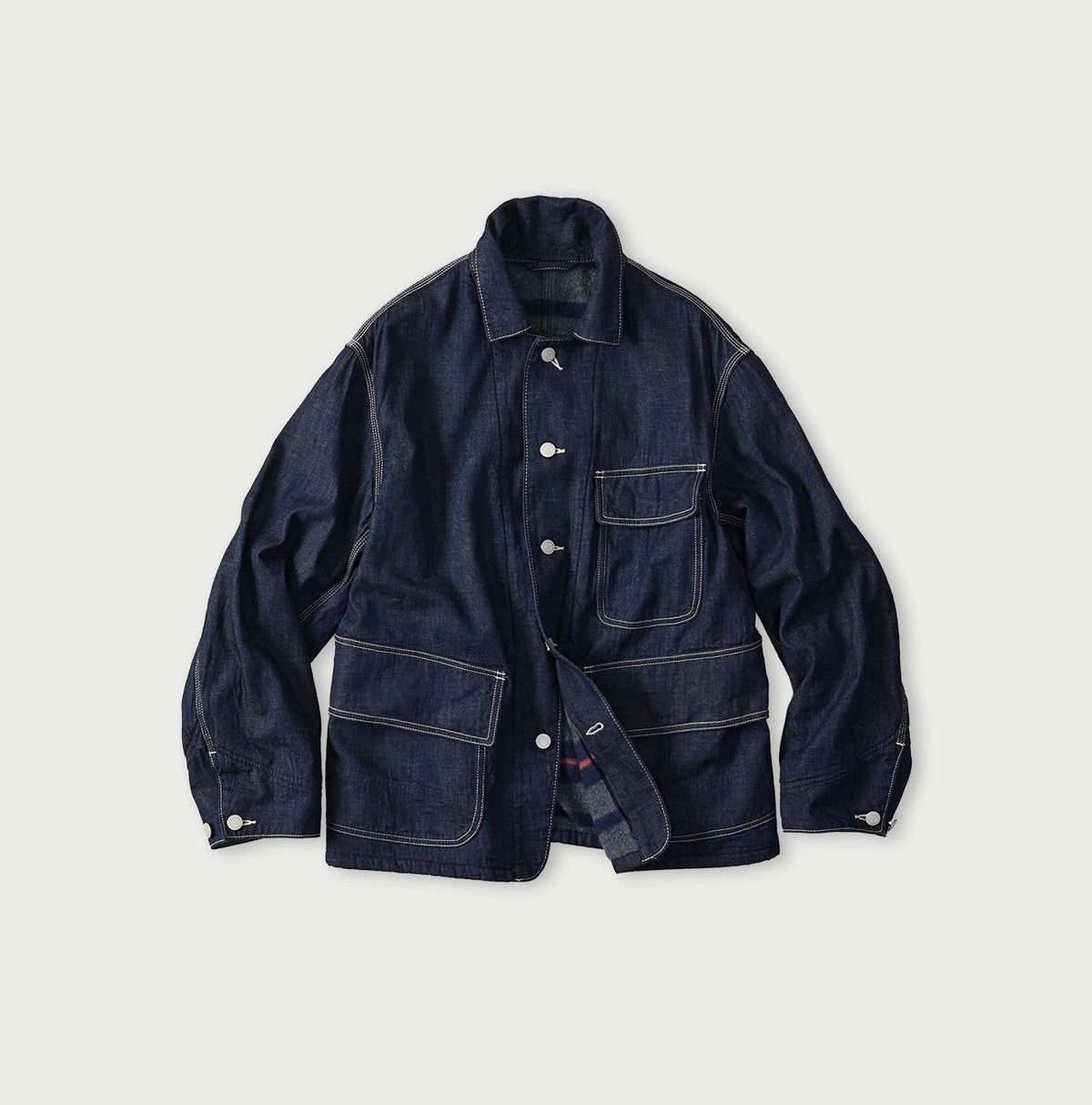 45R Komugi Denim × Rag Fleece 908 Mountain Coverall Nou
