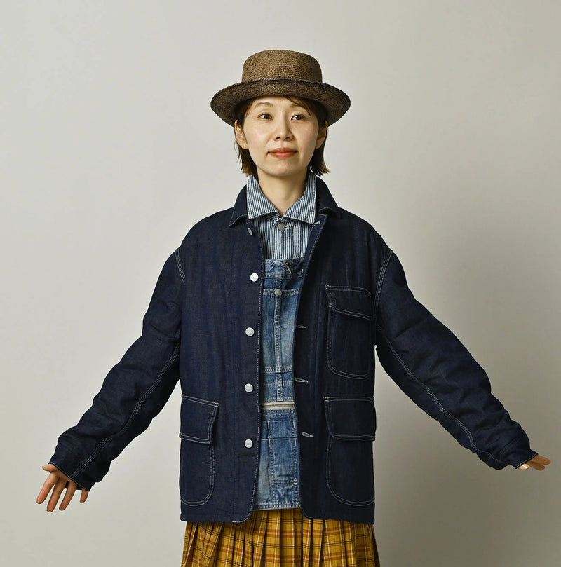 45R Komugi Denim × Rag Fleece 908 Mountain Coverall Nou - Image 8