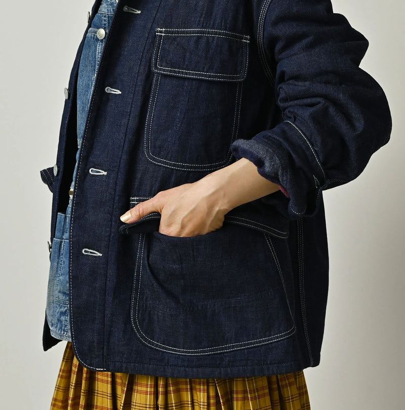 45R Komugi Denim × Rag Fleece 908 Mountain Coverall Nou - Image 13