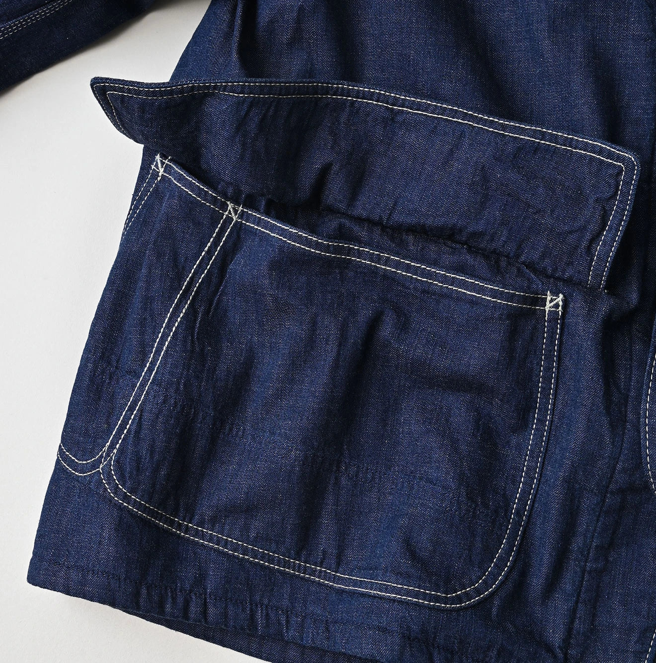 45R Komugi Denim × Rag Fleece 908 Mountain Coverall Nou - Image 21