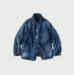 45R Komugi Denim × Rag Fleece 908 Mountain Coverall Distressed