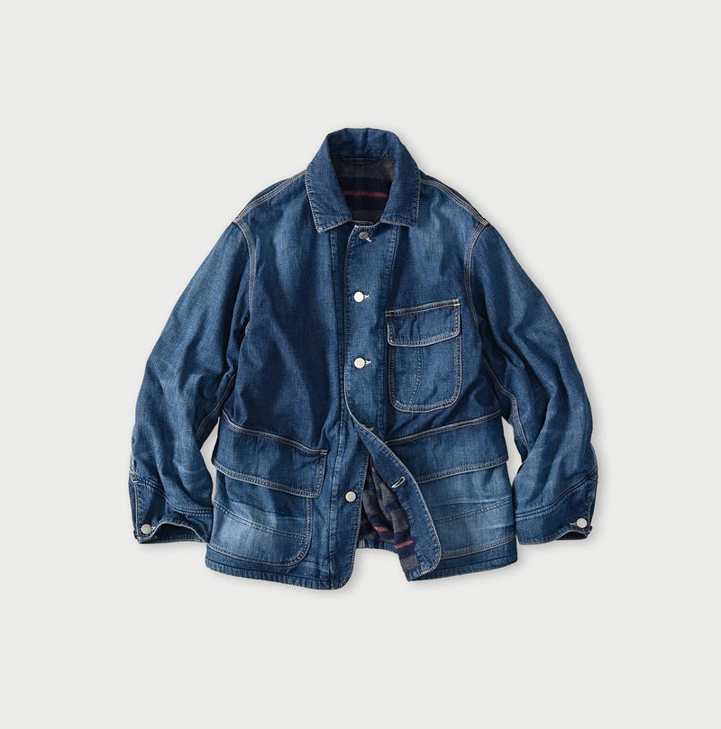45R Komugi Denim × Rag Fleece 908 Mountain Coverall Distressed - Image 1