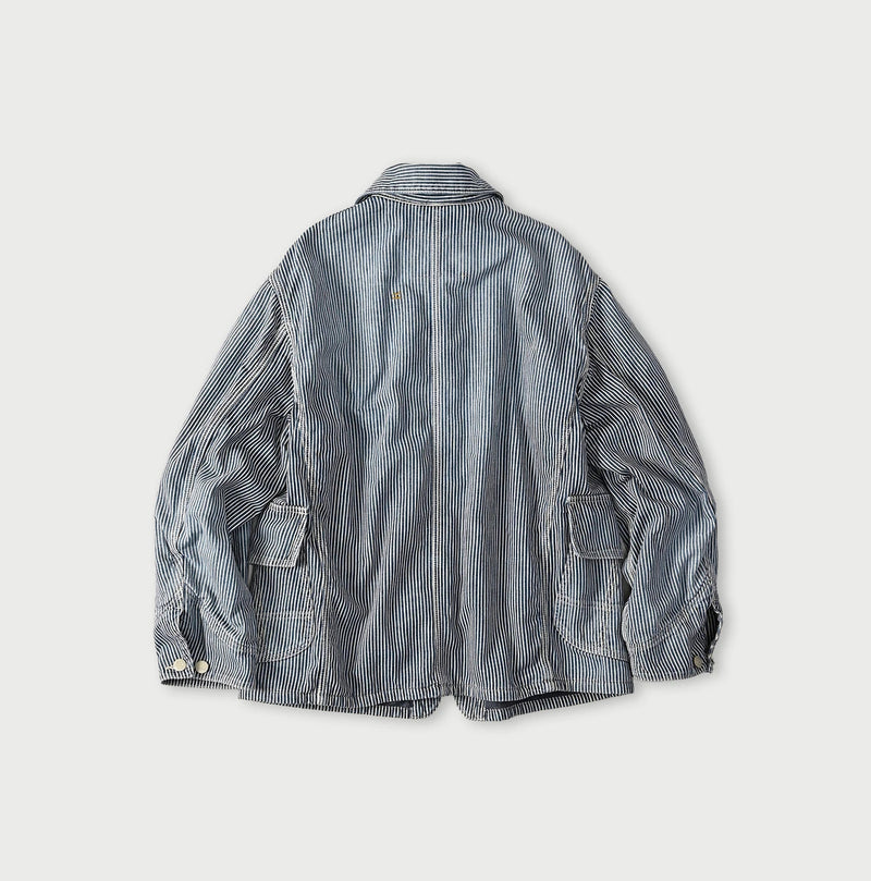 45R Komugi Denim × Rag Fleece 908 Mountain Coverall Distressed - Image 17