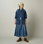 45R Komugi Denim × Rag Fleece 908 Mountain Coverall Distressed