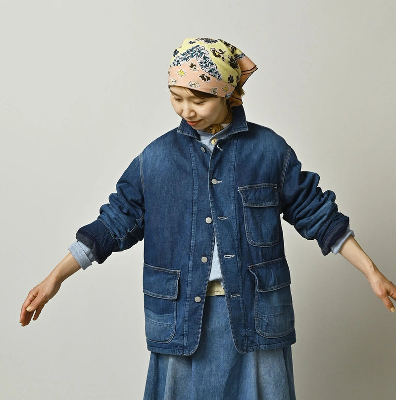 45R Komugi Denim × Rag Fleece 908 Mountain Coverall Distressed - Image 4