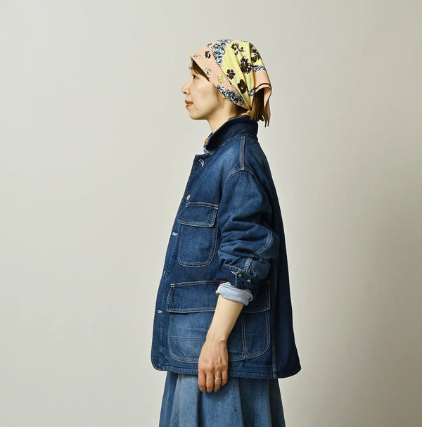 45R Komugi Denim × Rag Fleece 908 Mountain Coverall Distressed