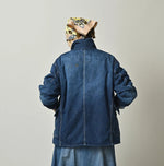 45R Komugi Denim × Rag Fleece 908 Mountain Coverall Distressed