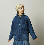 45R Komugi Denim × Rag Fleece 908 Mountain Coverall Distressed
