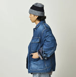 45R Komugi Denim × Rag Fleece 908 Mountain Coverall Distressed