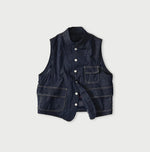 45R Komugi Denim × Rag Fleece 908 Mountain Vest Nou