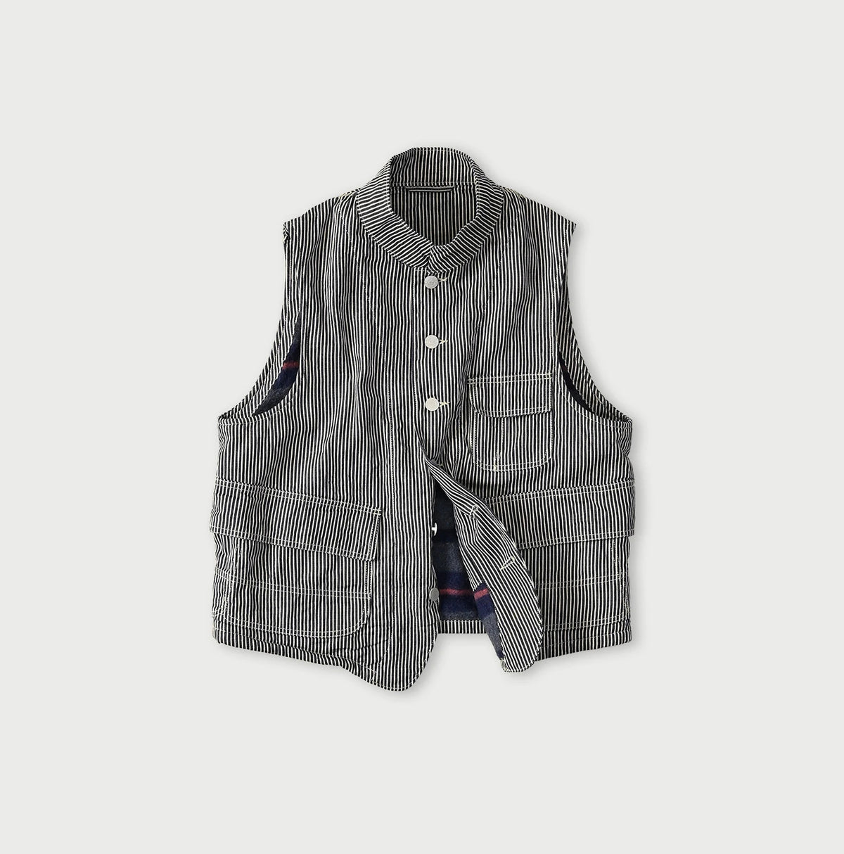 45R Komugi Denim × Rag Fleece 908 Mountain Vest Nou
