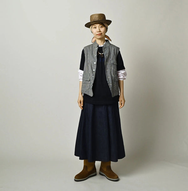 45R Komugi Denim × Rag Fleece 908 Mountain Vest Nou