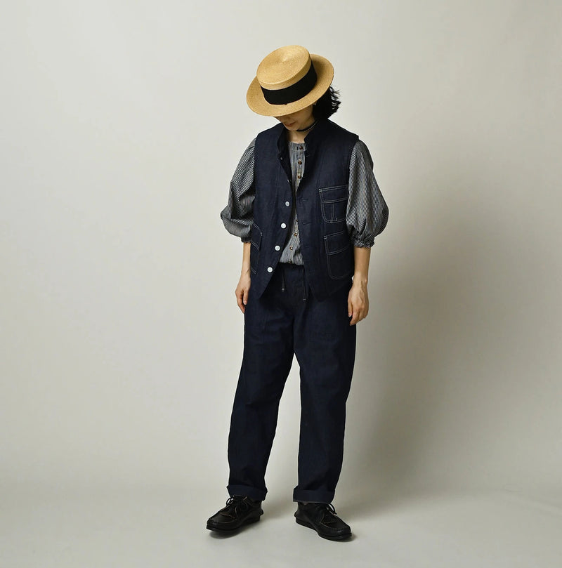 45R Komugi Denim × Rag Fleece 908 Mountain Vest Nou - Image 4