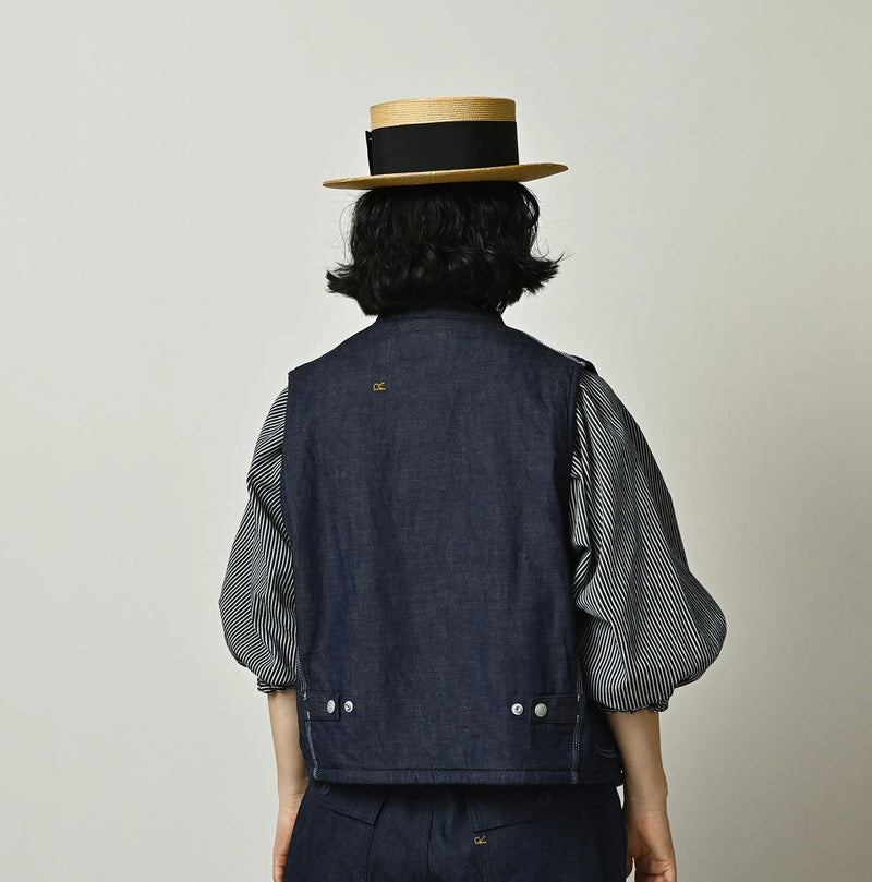 45R Komugi Denim × Rag Fleece 908 Mountain Vest Nou - Image 8