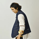 45R Komugi Denim × Rag Fleece 908 Mountain Vest Nou