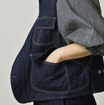 45R Komugi Denim × Rag Fleece 908 Mountain Vest Nou