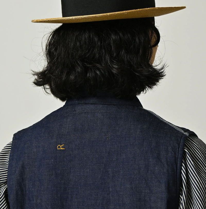 45R Komugi Denim × Rag Fleece 908 Mountain Vest Nou - Image 14
