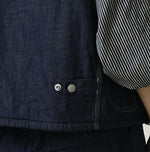 45R Komugi Denim × Rag Fleece 908 Mountain Vest Nou