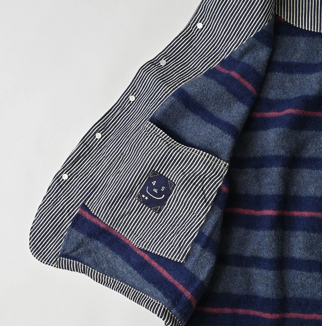 45R Komugi Denim × Rag Fleece 908 Mountain Vest Nou