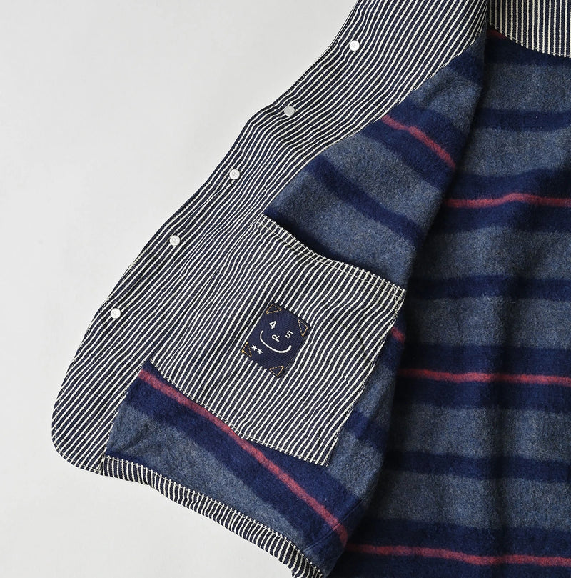45R Komugi Denim × Rag Fleece 908 Mountain Vest Nou - Image 24