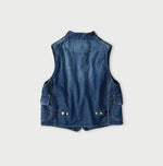 45R Komugi Denim × Rag Fleece 908 Mountain Vest Distressed