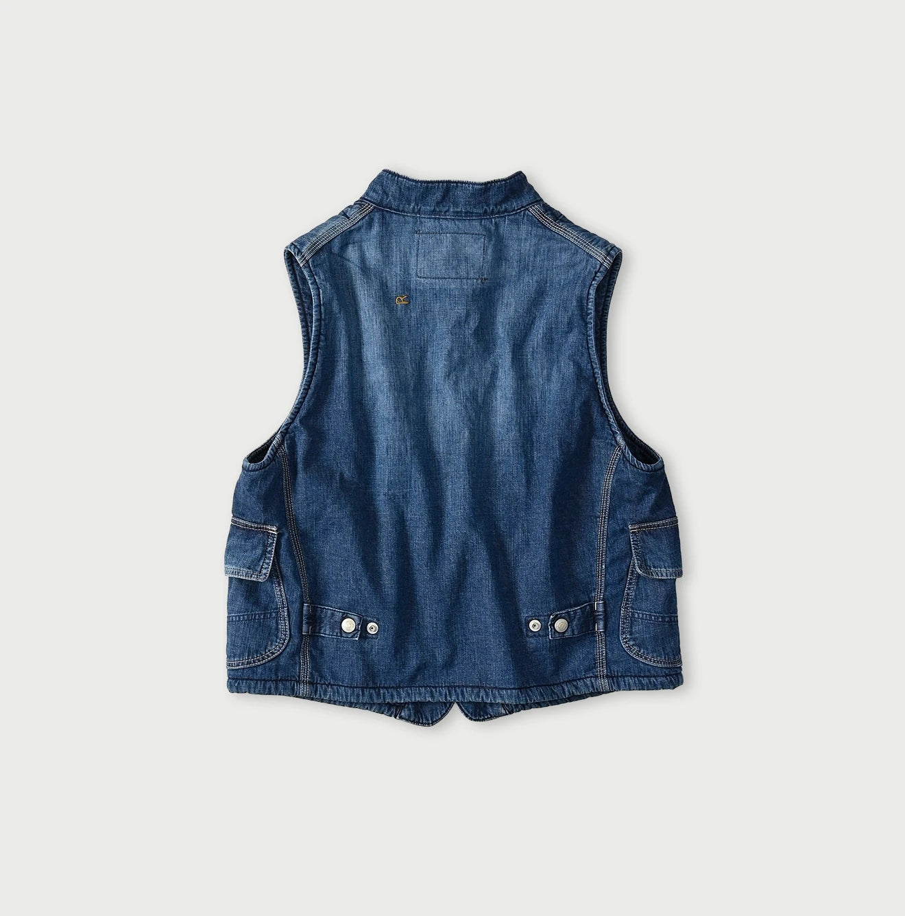 45R Komugi Denim × Rag Fleece 908 Mountain Vest Distressed - Image 15